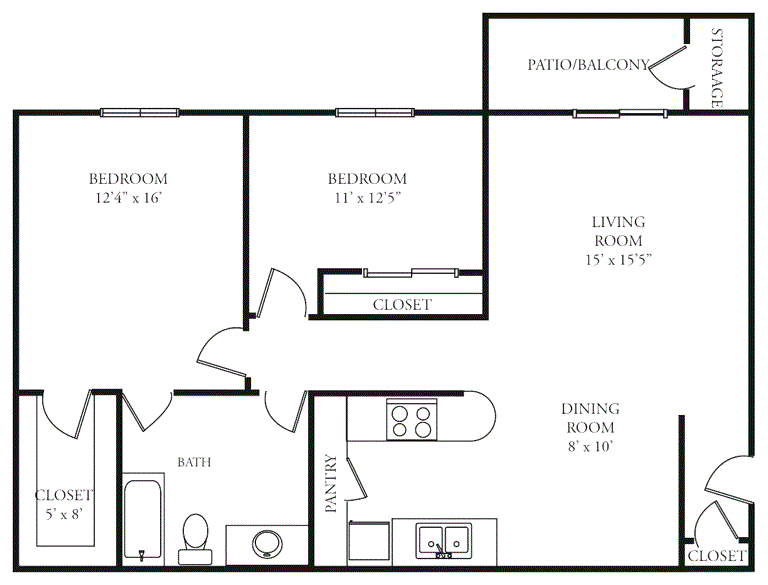 2 bedroom plus Floor Plan 5