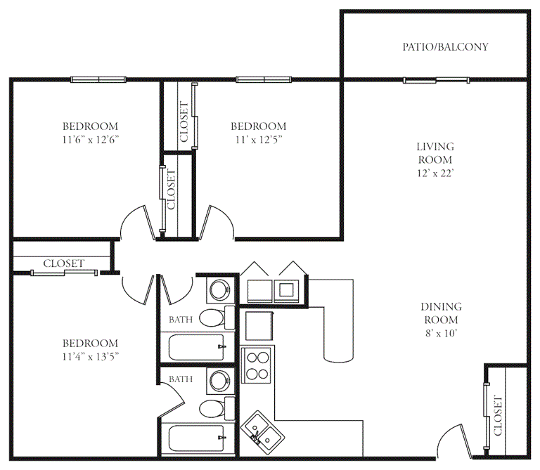 3 bedroom Floor Plan 7