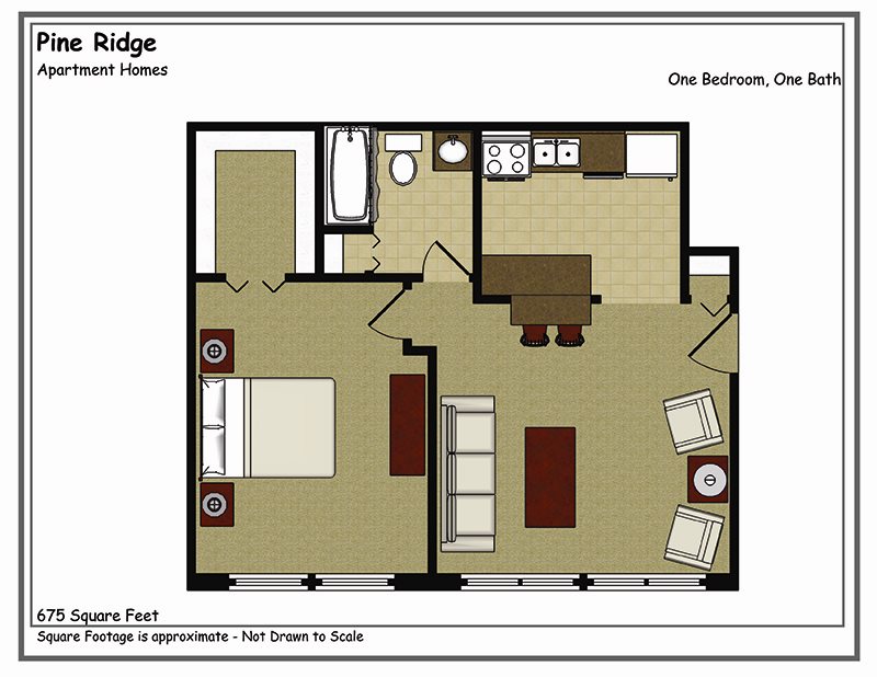 1 Bedroom Floor Plan 1