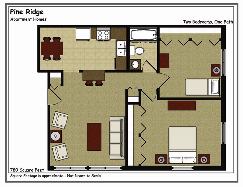 2 Bedroom Floor Plan 2