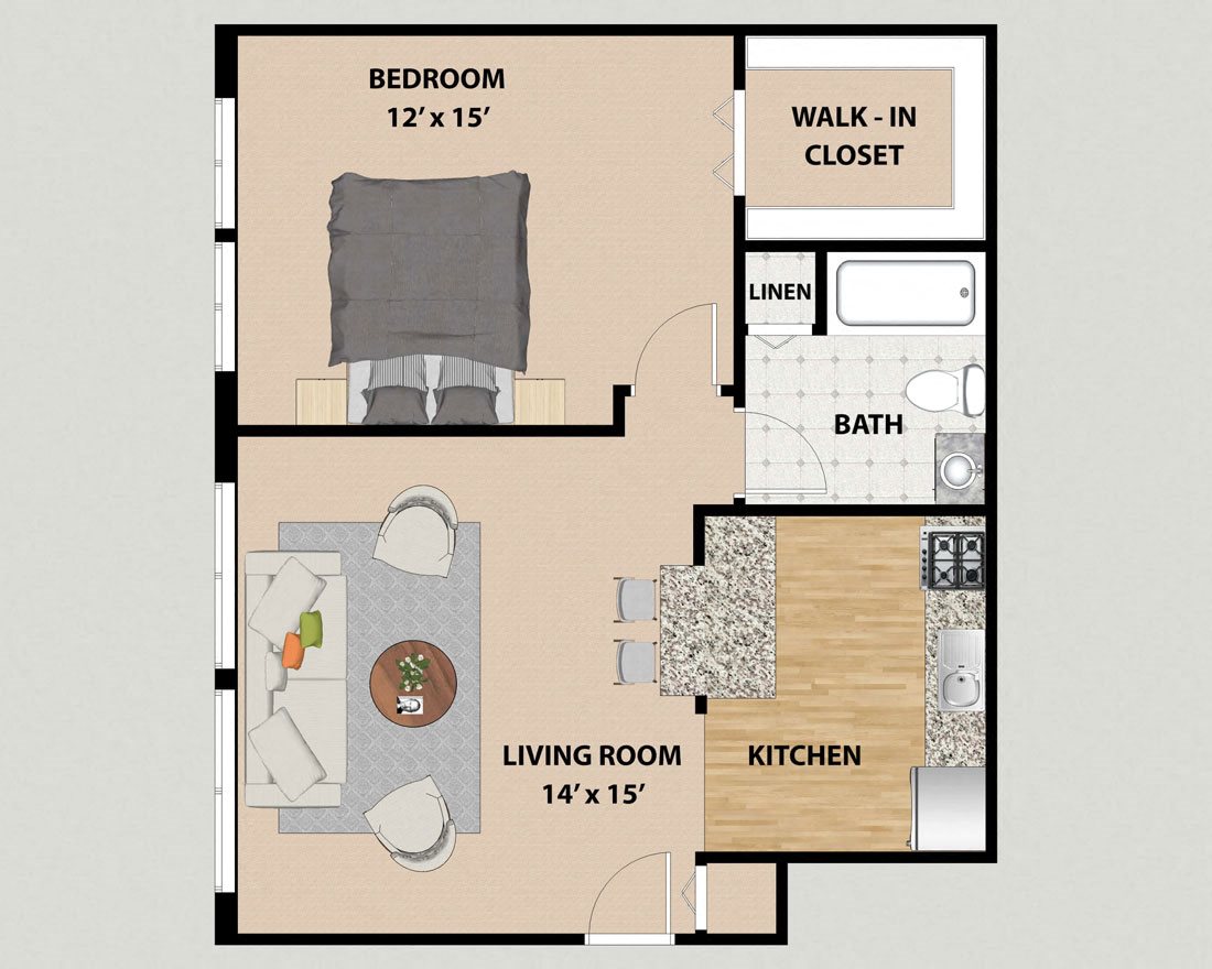 Studio 1 2 Bedroom Floor Plans At Pine Ridge In Moline Il