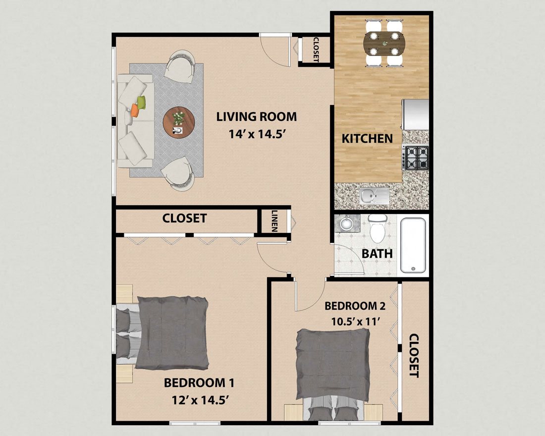 Studio 1 2 Bedroom Floor Plans At Pine Ridge In Moline Il