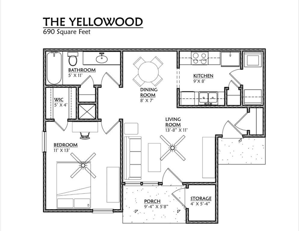 Floor Plans Of Cypress Pointe Apartments In Tee Fl Cypress Pointe Apartments In Tee Florida 32309 One Bedroom Floor Plan