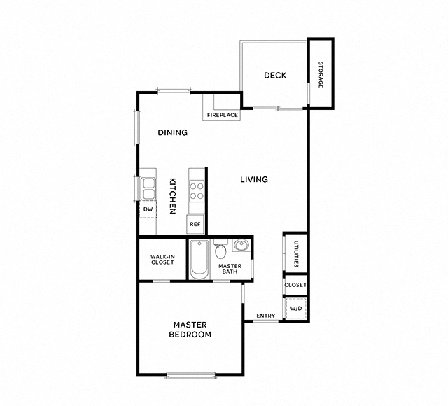 One Bedroom Floor Plan l Seabridge at Glen Cove Apartments in Vallejo, CA