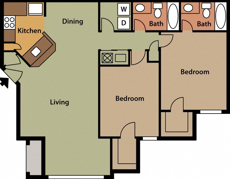 Two Bedroom Floor Plan 