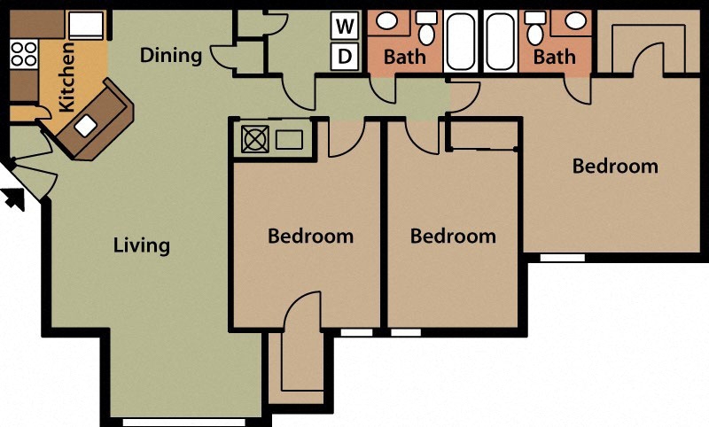 Three Bedroom Floor Plan 