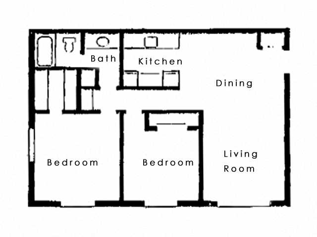 an illustration of a floor plan of a kitchen and living room