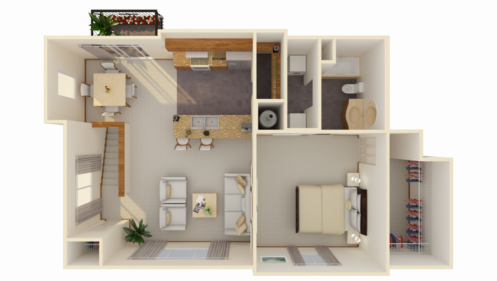 1 Bed 1 Bath Attached Garage Price Not Included