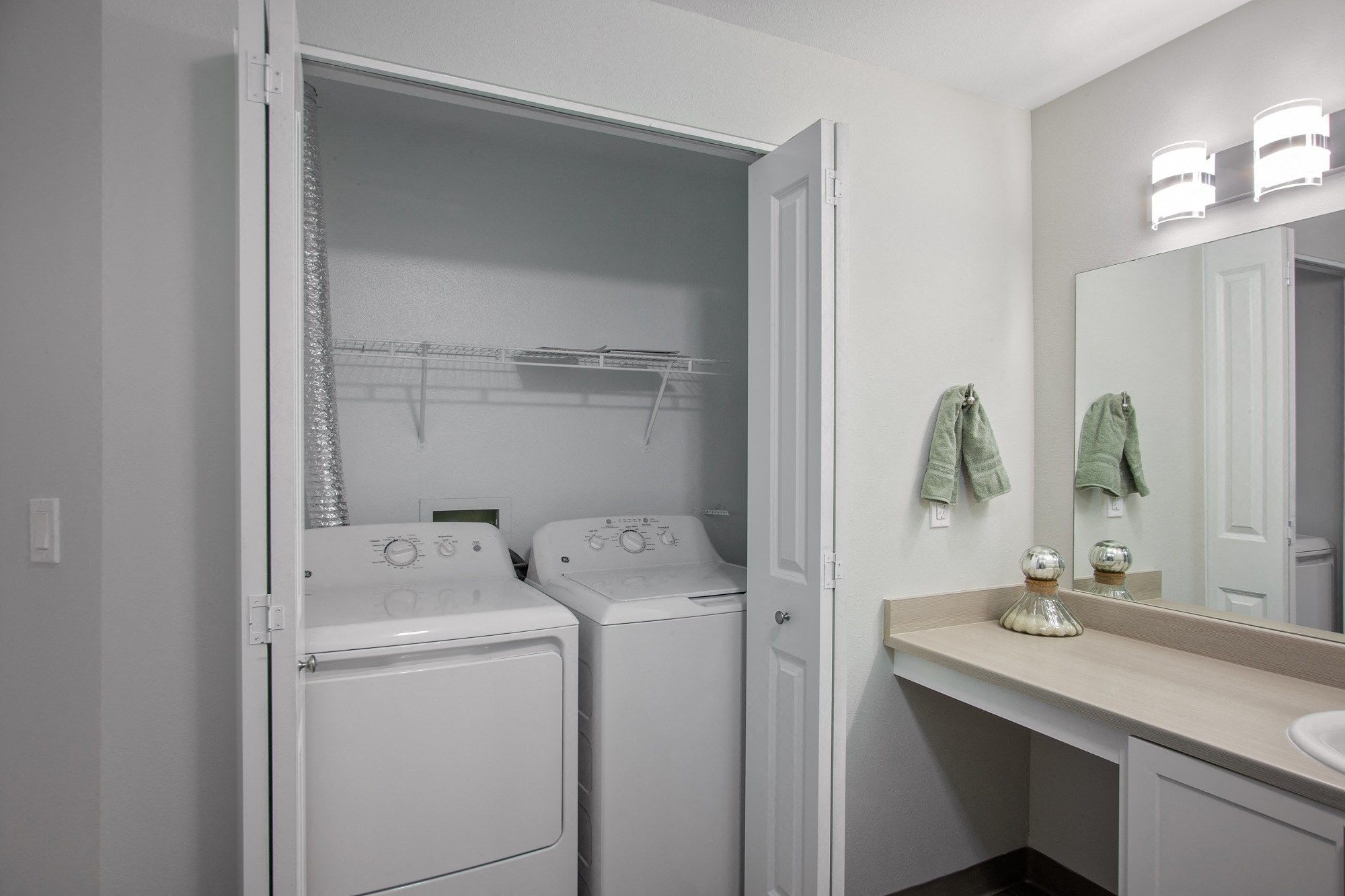 Stonesthrow Apartments Washer and Dryer in Bathroom