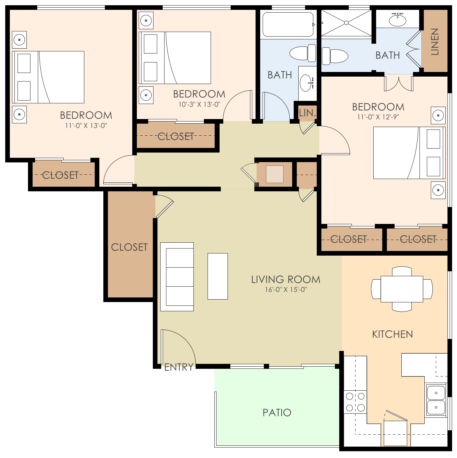 Three Bedroom Two Bath