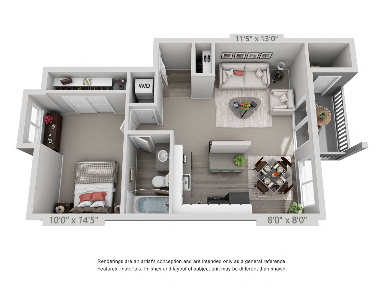 Tilikum Floor Plan at Townfair Apartments, Gresham, Oregon