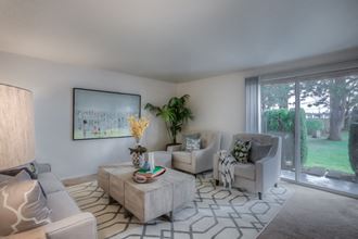 Living Room at Woodcreek Apartments, Fairview, 97024