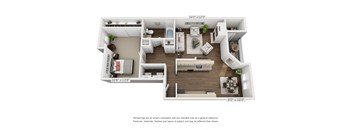Multnomah Floor Plan at Parkside Apartments, Oregon