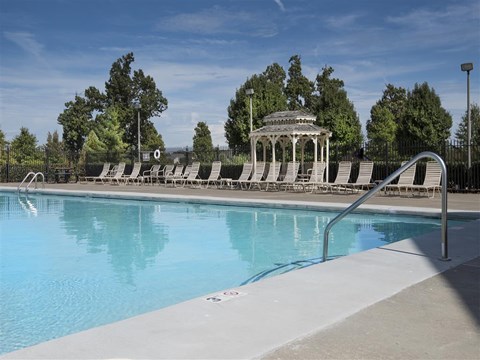 the swimming pool at the resort on a sunny day