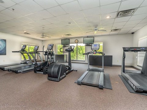 the gym is equipped with state of the art equipment