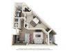1 Bedroom 1 Bath A1 3D Floor Plan Layout 1 Bedroom 1 Bath A1 3D Floor Plan Layout at The Edison Lofts Apartments, Raleigh, North Carolina