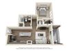 1 Bedroom 1 Bath A3 3D Floor Plan Layout 1 Bedroom 1 Bath A3 3D Floor Plan Layout at The Edison Lofts Apartments, Raleigh, NC, 27601