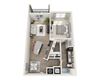 1 Bedroom 1 Bath A9 3D Floor Plan Layout 1 Bedroom 1 Bath A9 3D Floor Plan Layout at The Edison Lofts Apartments, Raleigh, NC, 27601