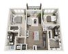 2 Bedroom 2 Bath B2 3D Floor Plan Layout 2 Bedroom 2 Bath B2 3D Floor Plan Layout at The Edison Lofts Apartments, Raleigh, NC