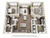 2 Bedroom 2 Bath B3 3D Floor Plan Layout 2 Bedroom 2 Bath B3 3D Floor Plan Layout at The Edison Lofts Apartments, Raleigh, North Carolina