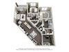 2 Bedroom 2 Bath B7 3D Floor Plan Layout 2 Bedroom 2 Bath B7 3D Floor Plan Layout at The Edison Lofts Apartments, Raleigh, NC