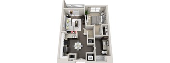 1st Floor Penthouse 1 One Bed One Bath Floor Plan at The Edison Lofts Apartments, Raleigh, North Carolina