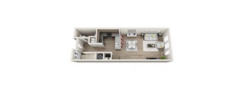 Townhouse 1 Floor Plan Layout at The Edison Lofts Apartments, Raleigh, NC