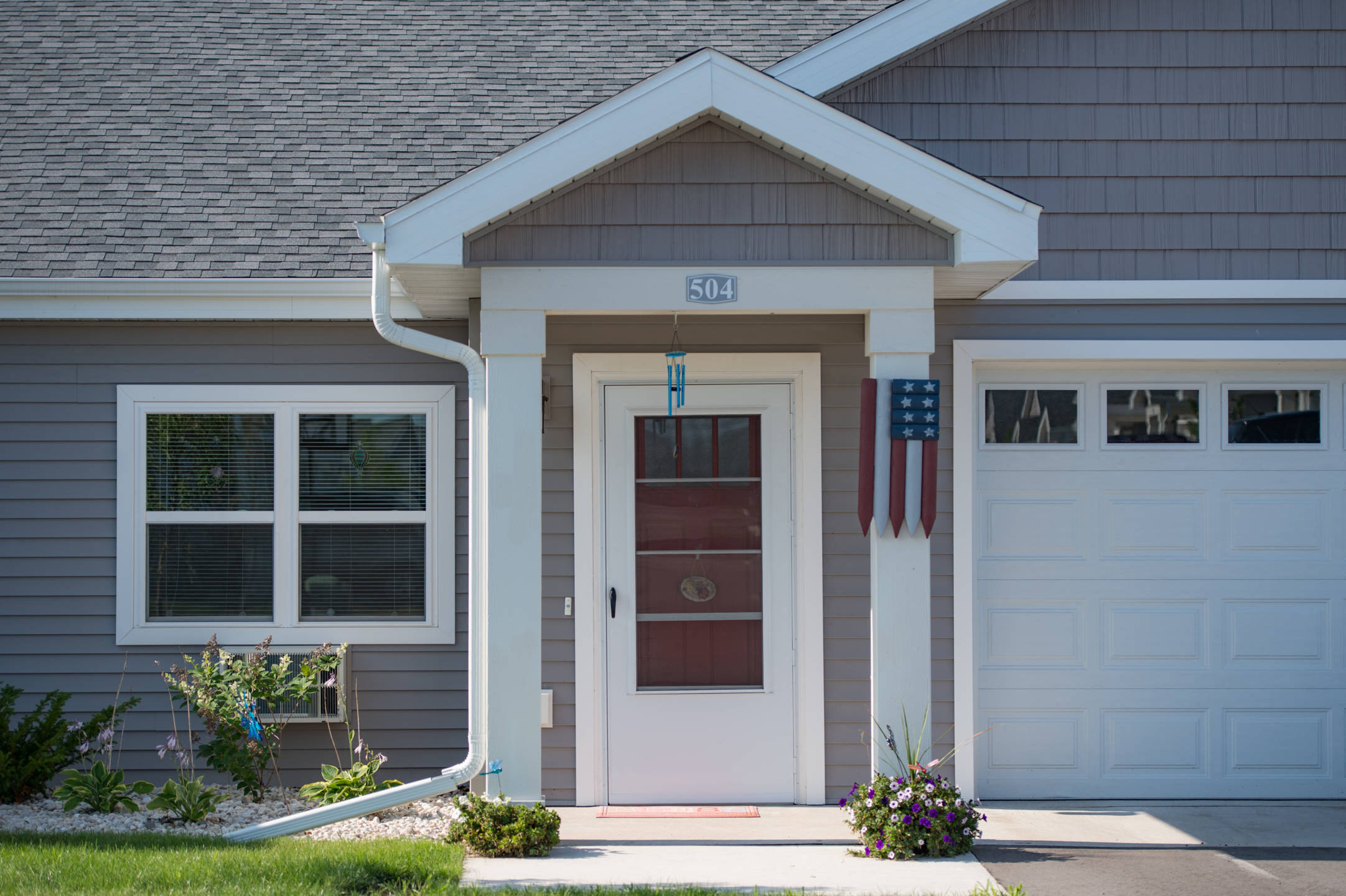 Cottage Front Door & Garage