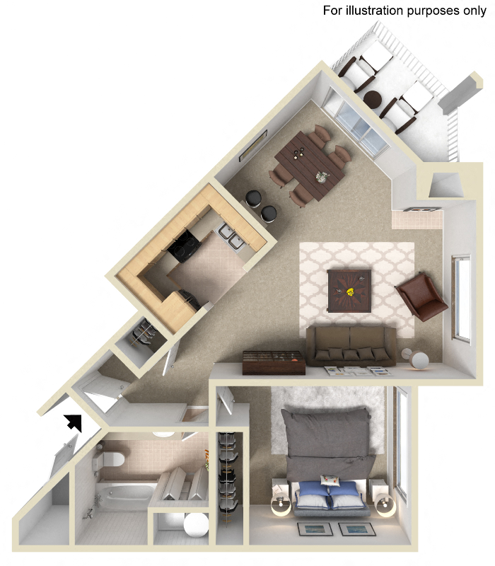Coastal Floor plan at Silver Bay Apartments, ID 83703  