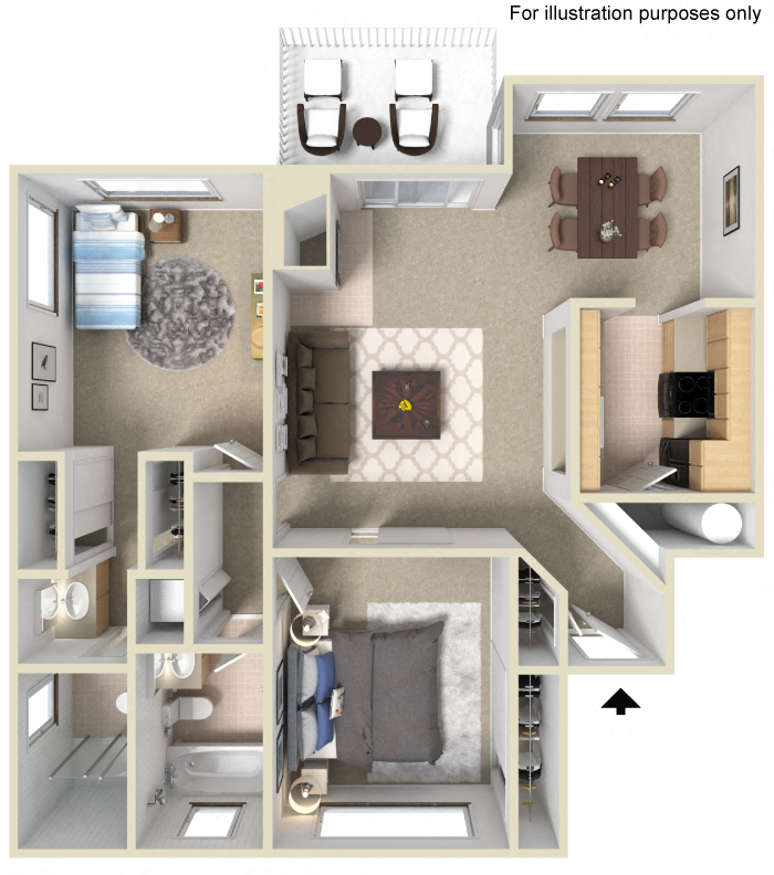 ElGranada Floor plan at Silver Bay Apartments, Idaho, 83703