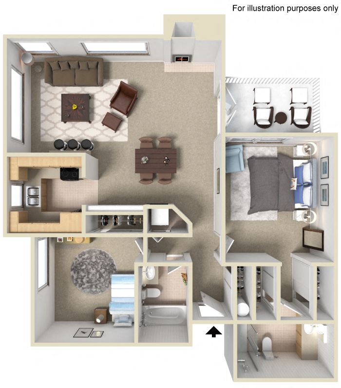 Fronterra Floor plan at Silver Bay Apartments, Boise, 83703