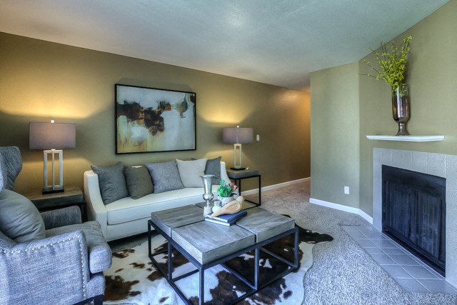 Fireplace Living at Waverly Gardens Apartments, Portland, Oregon