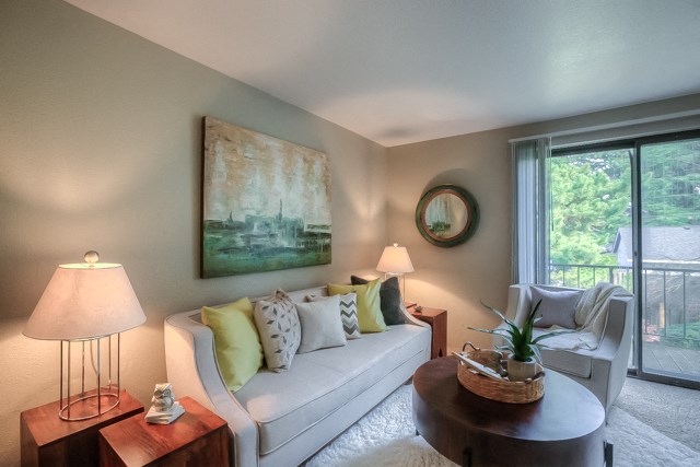 Living Room Interior at Waverly Gardens Apartments, Portland, Oregon
