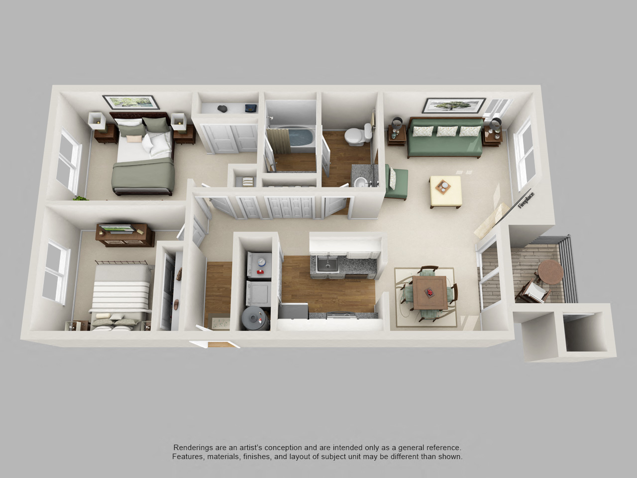 Portland, OR Clermont Apartments 2 bedroom 1 bath