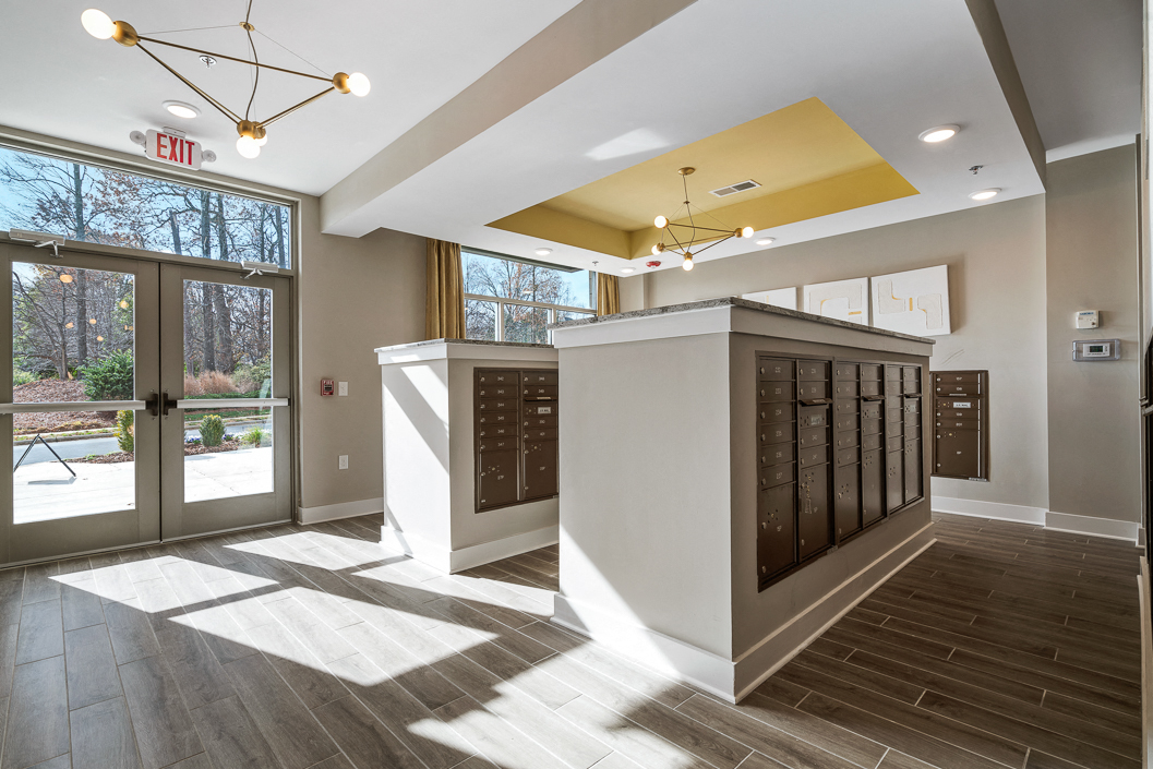 Indoor Mailroom at Greensboro Apartment Community Hawthorne at Friendly