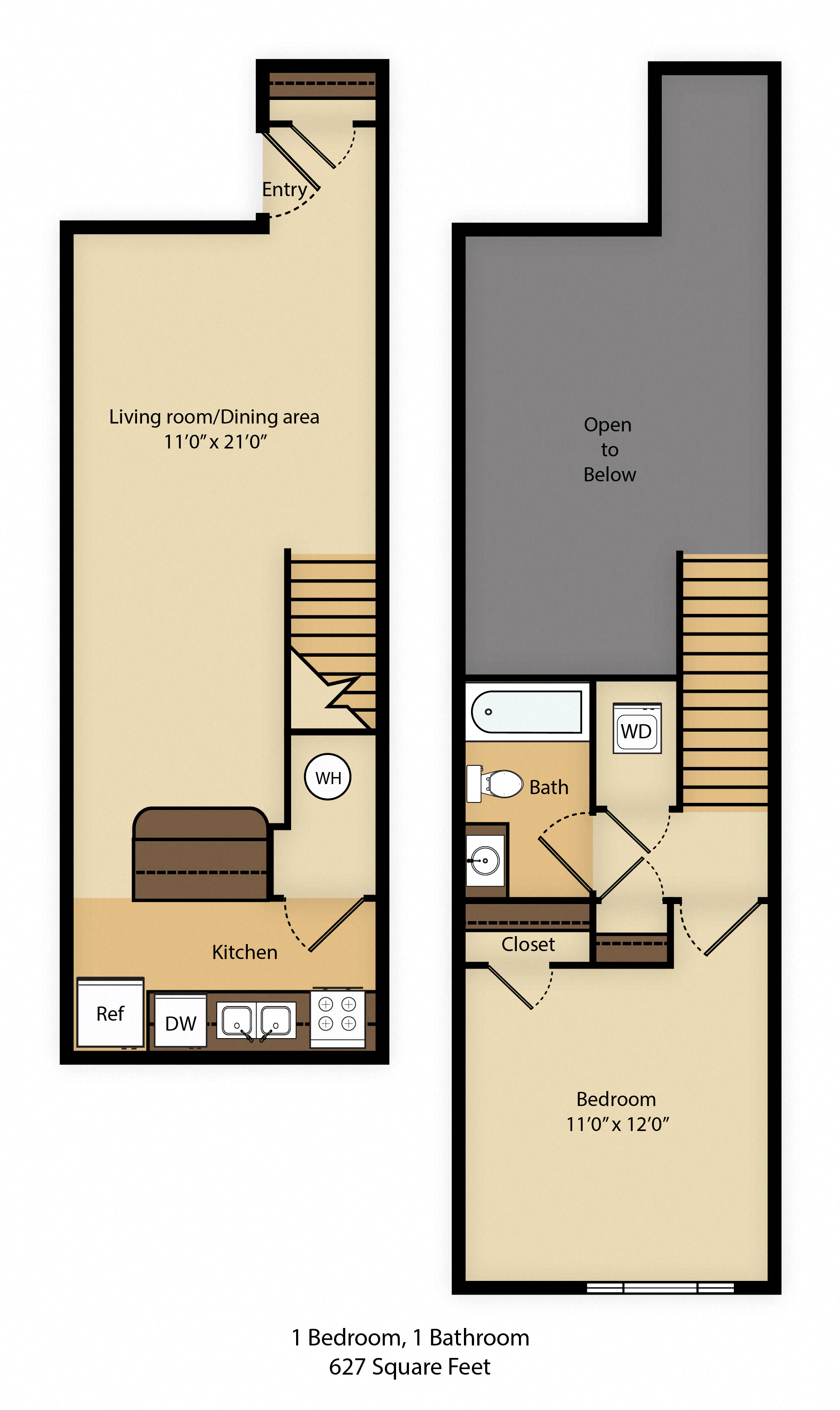 1 Bed 1 Bath