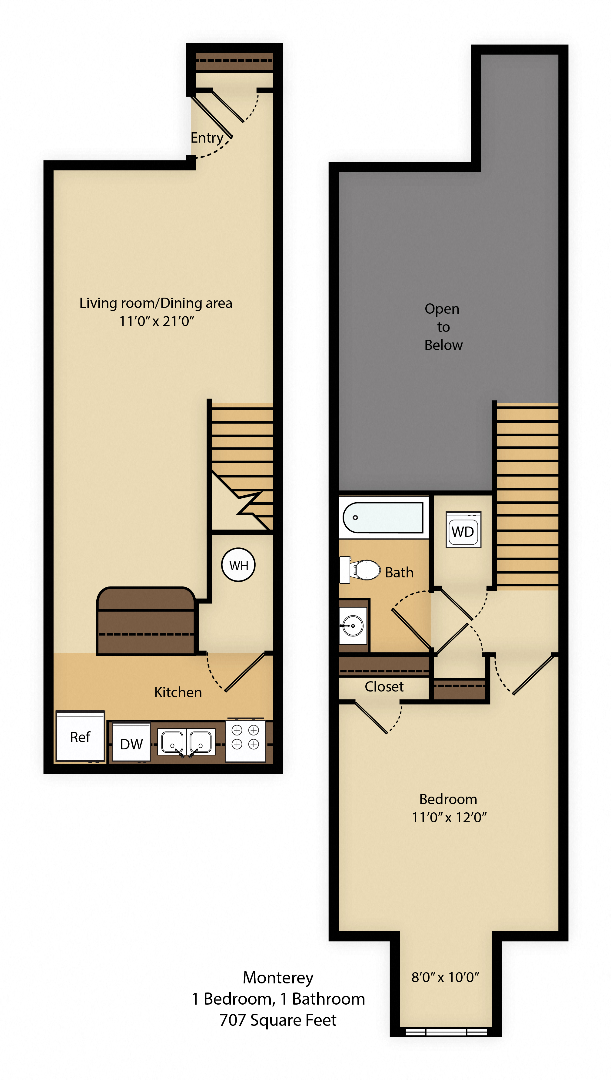 1 Bed 1 Bath