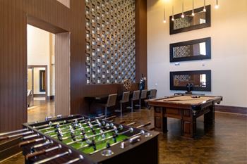 Game Salon with Billiards, Foosball, Refreshment Bar and Multiple Flat Screen TVs
