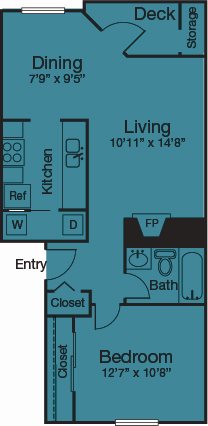 1 Bedroom B Floor Plan 2