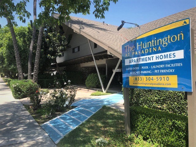 a sign for the apartments