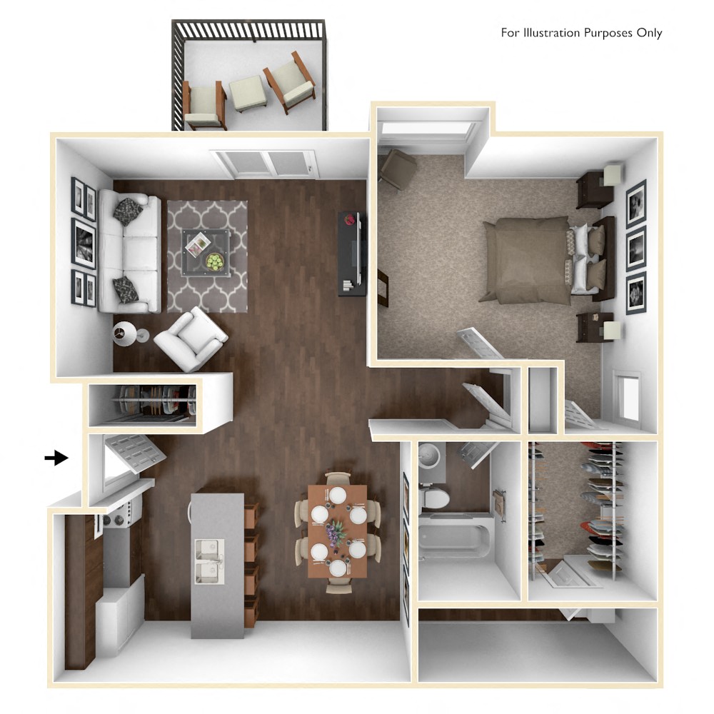 1 bedroom apartment floor plan