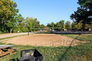volleyball court at apartment complex