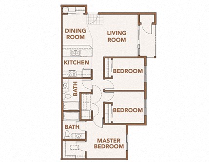 3x2 Floor Plan  Copper Wood Apartments For Rent l Lacey WA