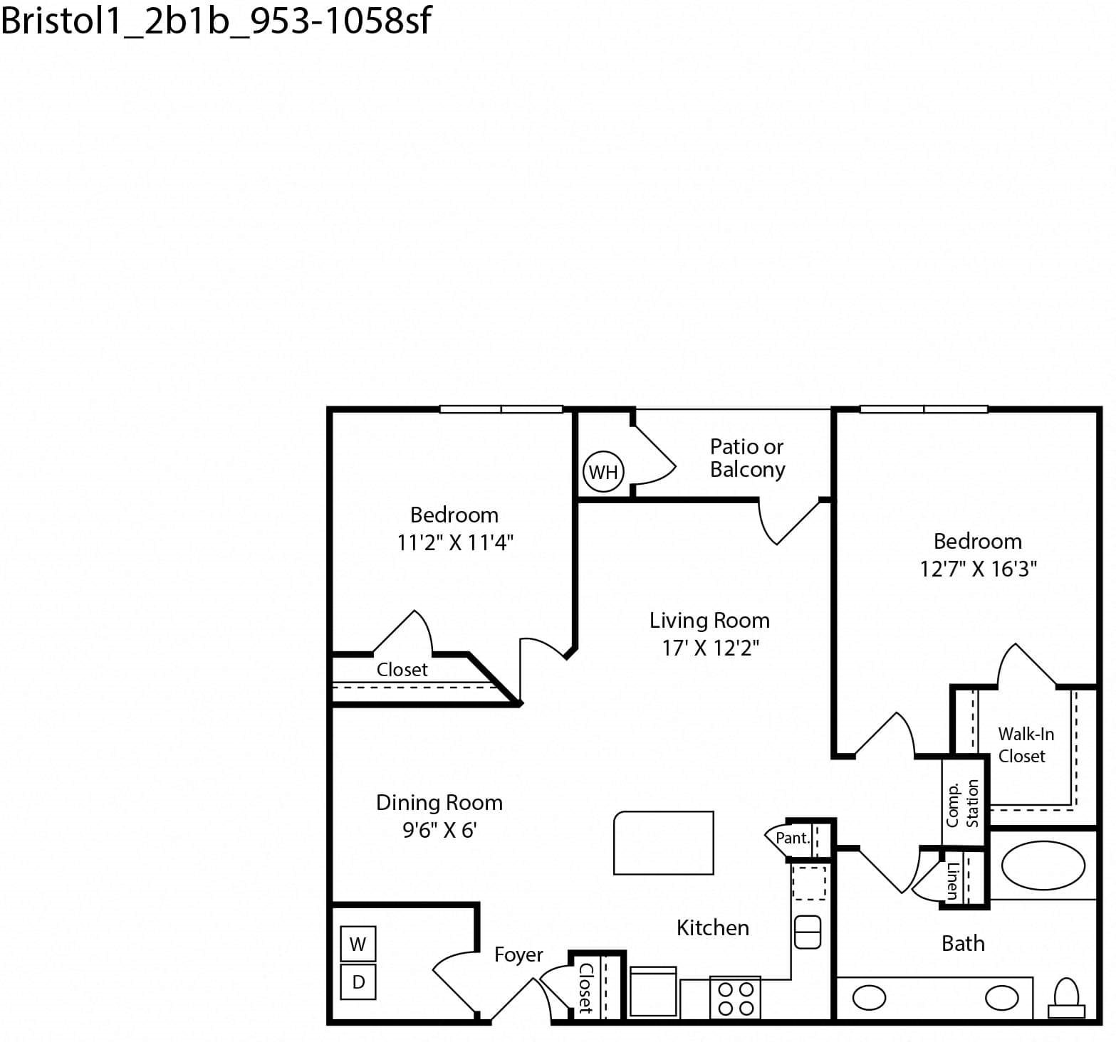 Bristol1 2bed 1 bath 953-1058sqft Bristol1 2bed 1 bath 953-1058sqft