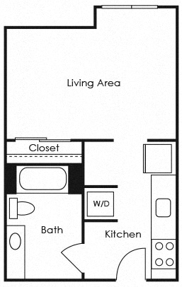 Eff3 Floor Plan at Lower Burnside Lofts, Portland, Oregon