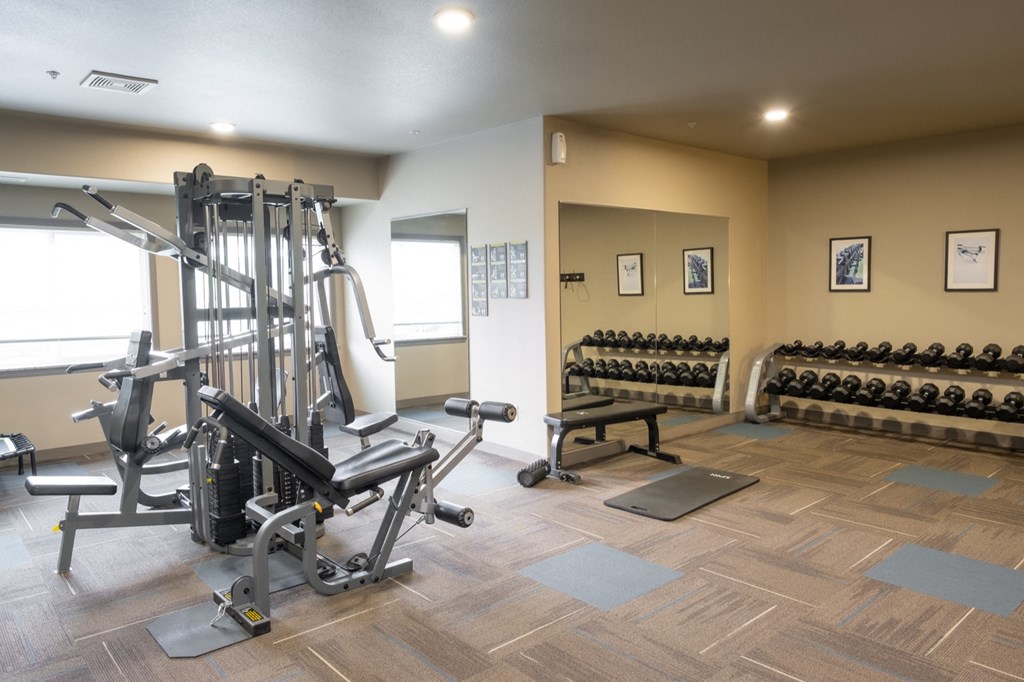 the gym at the village apartments