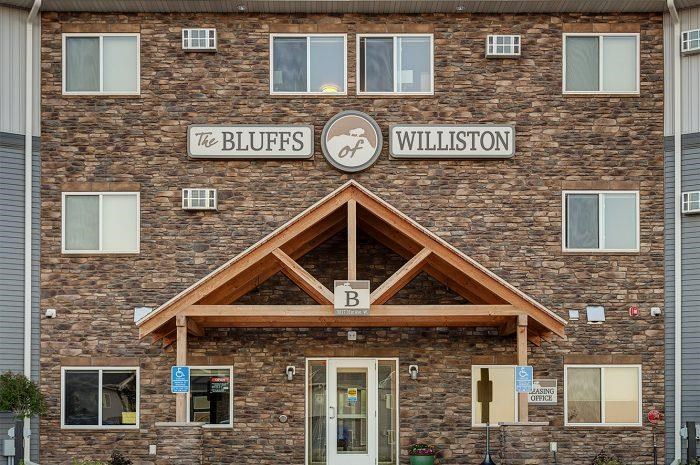 Entrance to the Bluffs of Williston Apartments ND