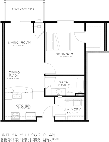 Apartment Floorplan for Pines Rapid City Apartments SD
