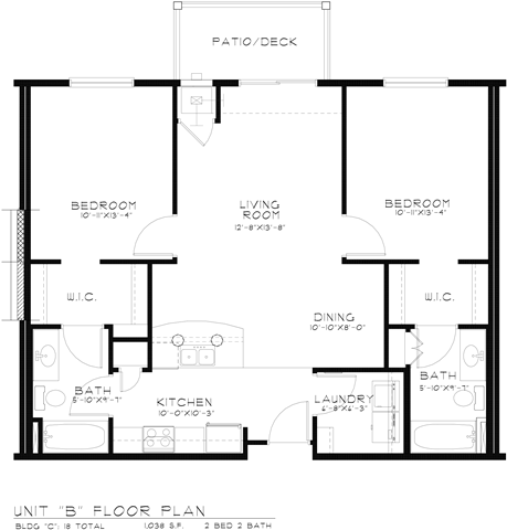 Apartment Floorplan for Pines Rapid City Apartments SD