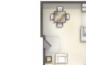 One Bedroom One Bath One Bedroom One Bath with Balcony Floor Plan Allegro palms Riverview Florida